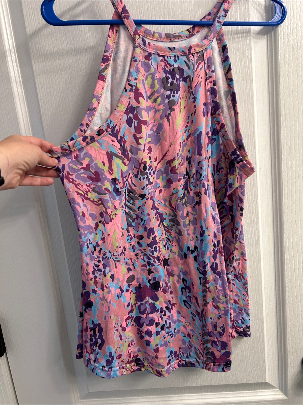 Colorful Printed Tank Top  Pink Purple  Blue